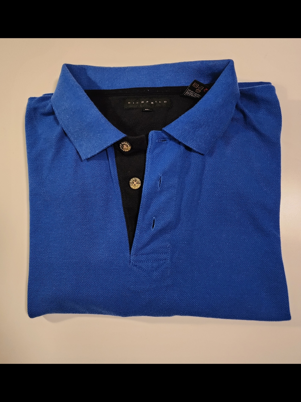 Men's Royal Blue Polo with Black Contrast Placket